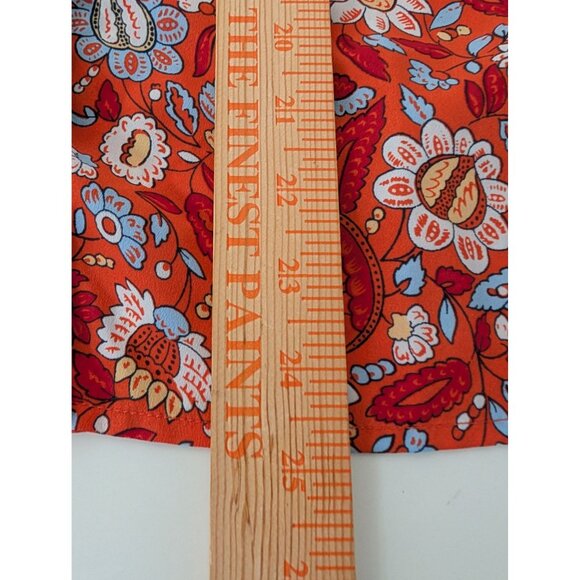 Brooks Brothers Floral Blouse Womens Size 10 Orange Sleeveless Button Up - Picture 9 of 9